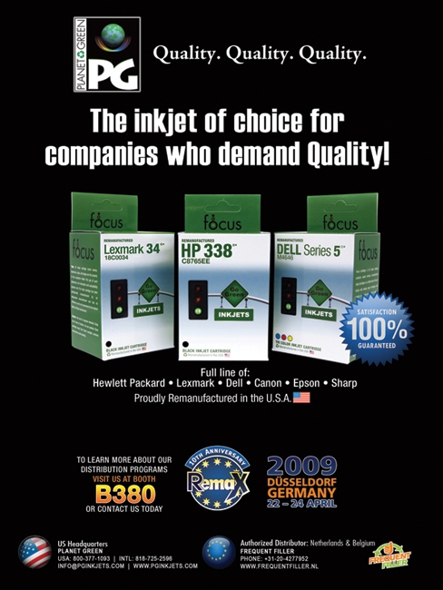 Planet Green trade show ad for the Düsseldorf REMA show