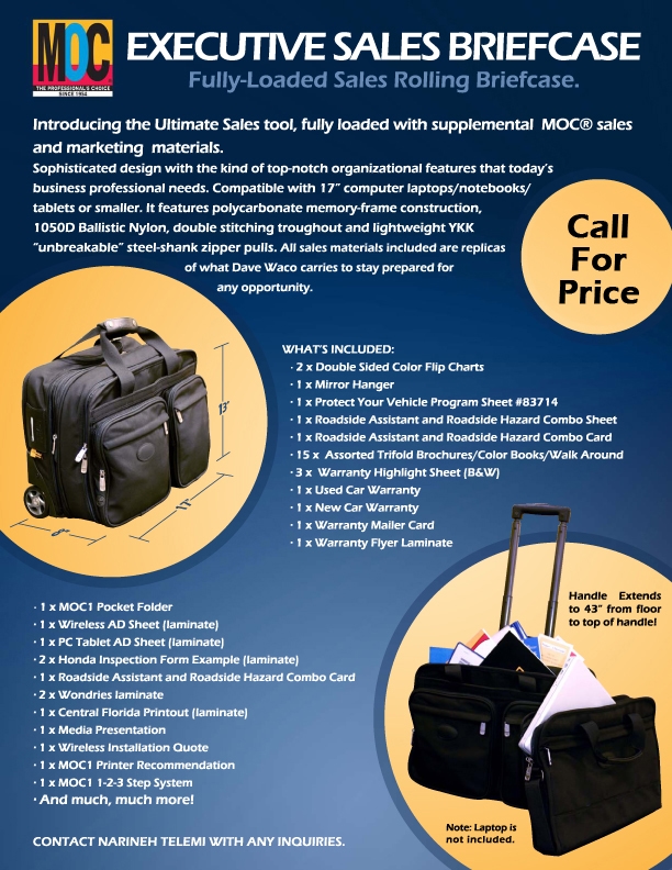 MOC1 executive sales briefcase product sell sheet